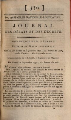 Journal des débats et des décrets Dienstag 11. September 1792