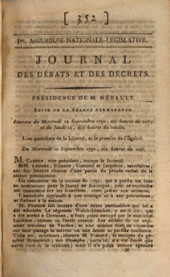 Journal des débats et des décrets Mittwoch 12. September 1792