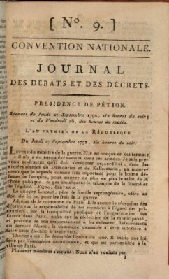 Journal des débats et des décrets Donnerstag 27. September 1792