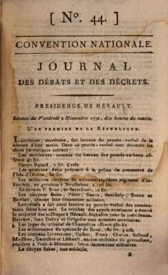 Journal des débats et des décrets Freitag 2. November 1792