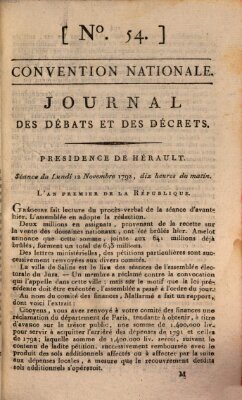 Journal des débats et des décrets Montag 12. November 1792