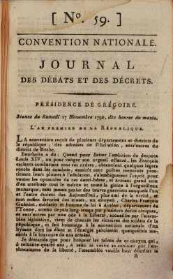 Journal des débats et des décrets Samstag 17. November 1792