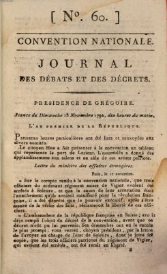 Journal des débats et des décrets Sonntag 18. November 1792