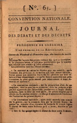 Journal des débats et des décrets Freitag 23. November 1792