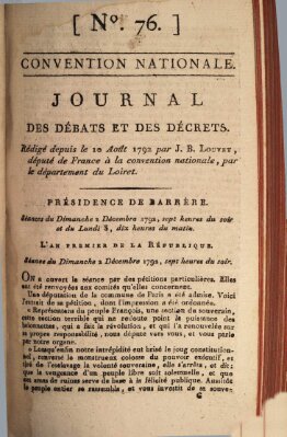 Journal des débats et des décrets Montag 3. Dezember 1792