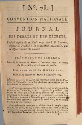 Journal des débats et des décrets Dienstag 4. Dezember 1792