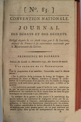 Journal des débats et des décrets Montag 10. Dezember 1792