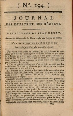 Journal des débats et des décrets Sonntag 31. März 1793