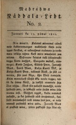 Marahwa näddalaleht Freitag 12. Januar 1821