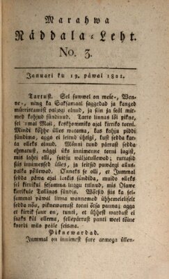 Marahwa näddalaleht Freitag 19. Januar 1821