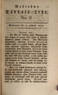 Marahwa näddalaleht Freitag 9. Februar 1821