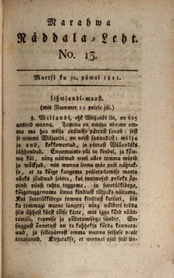 Marahwa näddalaleht Freitag 30. März 1821