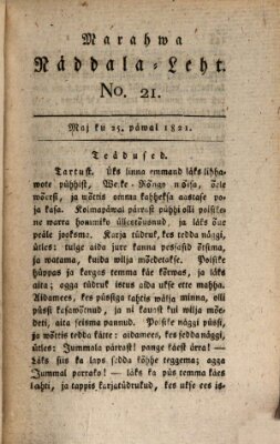 Marahwa näddalaleht Freitag 25. Mai 1821