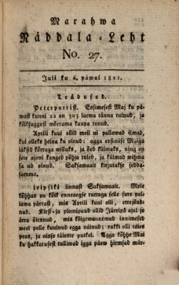 Marahwa näddalaleht Freitag 6. Juli 1821