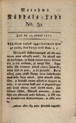 Marahwa näddalaleht Freitag 27. Juli 1821