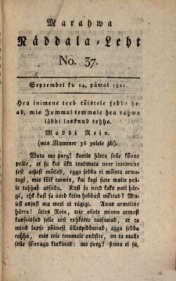 Marahwa näddalaleht Montag 17. September 1821