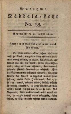 Marahwa näddalaleht Freitag 21. September 1821