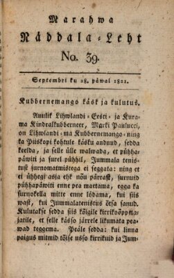 Marahwa näddalaleht Freitag 28. September 1821