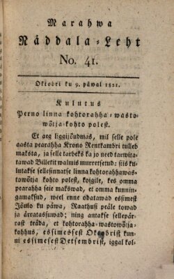 Marahwa näddalaleht Freitag 12. Oktober 1821