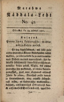 Marahwa näddalaleht Freitag 19. Oktober 1821