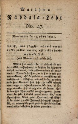 Marahwa näddalaleht Freitag 23. November 1821