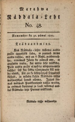 Marahwa näddalaleht Freitag 30. November 1821