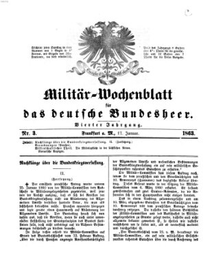 Militär-Wochenblatt für das deutsche Bundesheer Samstag 17. Januar 1863