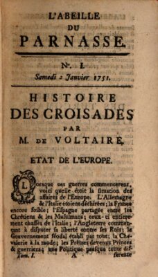 L' Abeille du Parnasse Samstag 2. Januar 1751