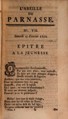 L' Abeille du Parnasse Samstag 13. Februar 1751