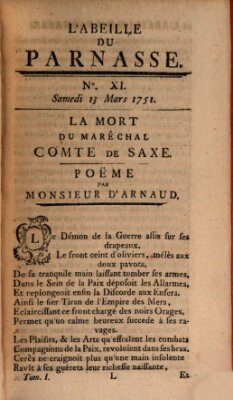 L' Abeille du Parnasse Samstag 13. März 1751