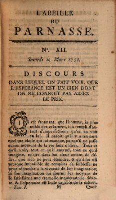 L' Abeille du Parnasse Samstag 20. März 1751