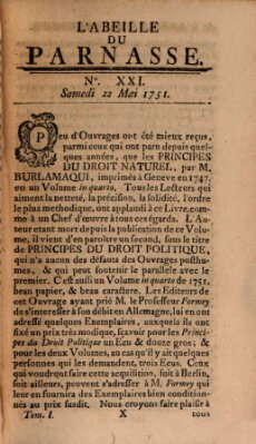 L' Abeille du Parnasse Samstag 22. Mai 1751