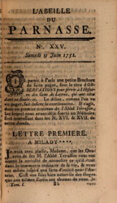 L' Abeille du Parnasse Samstag 19. Juni 1751