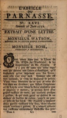 L' Abeille du Parnasse Samstag 26. Juni 1751