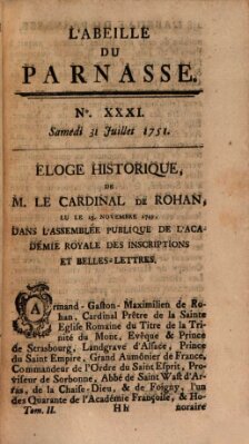 L' Abeille du Parnasse Samstag 31. Juli 1751