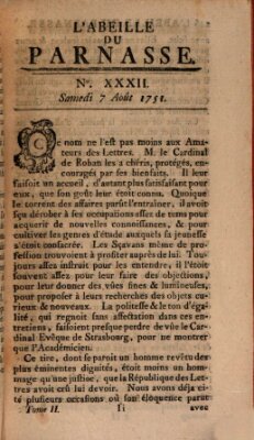 L' Abeille du Parnasse Samstag 7. August 1751