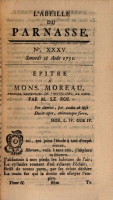 L' Abeille du Parnasse Samstag 28. August 1751