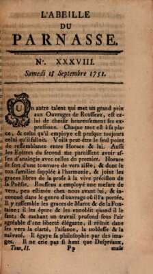 L' Abeille du Parnasse Samstag 18. September 1751