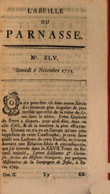 L' Abeille du Parnasse Samstag 6. November 1751