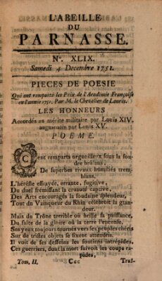 L' Abeille du Parnasse Samstag 4. Dezember 1751