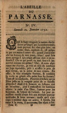 L' Abeille du Parnasse Samstag 22. Januar 1752