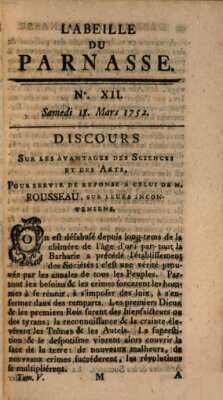 L' Abeille du Parnasse Samstag 18. März 1752