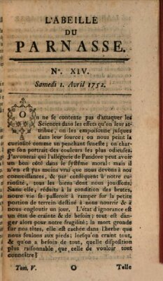 L' Abeille du Parnasse Samstag 1. April 1752