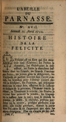 L' Abeille du Parnasse Samstag 22. April 1752