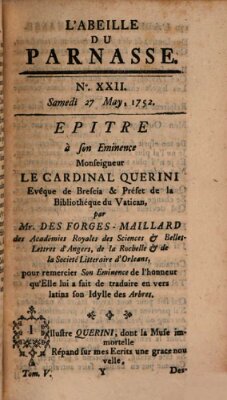 L' Abeille du Parnasse Samstag 27. Mai 1752