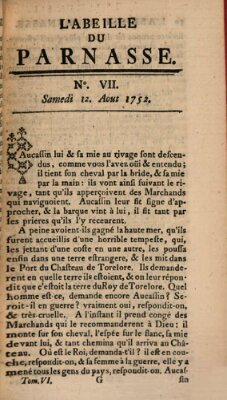 L' Abeille du Parnasse Samstag 12. August 1752