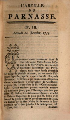 L' Abeille du Parnasse Samstag 20. Januar 1753