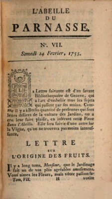 L' Abeille du Parnasse Samstag 24. Februar 1753