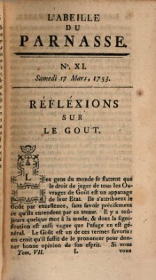 L' Abeille du Parnasse Samstag 17. März 1753