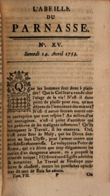 L' Abeille du Parnasse Samstag 14. April 1753